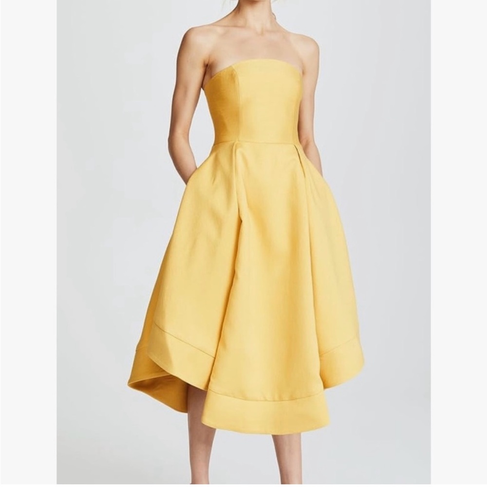 C/MEO Collective Strapless Yellow Dress